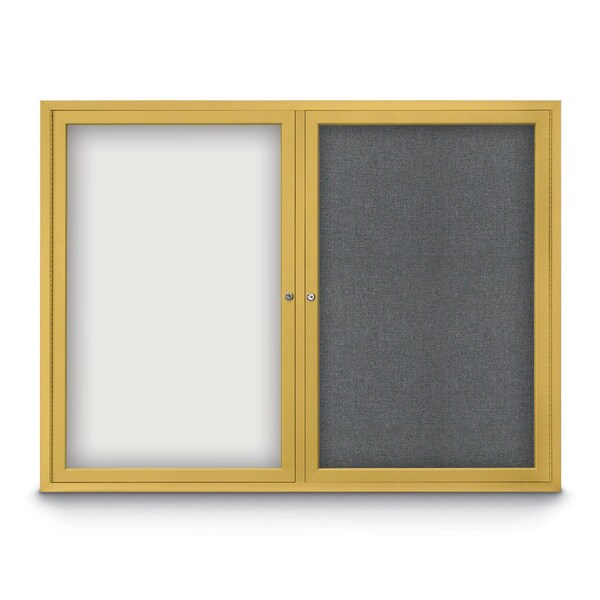 United Visual Products Corkboard, Buff/Satin, 42" x 32" UV4035-SATIN-BUFF - main